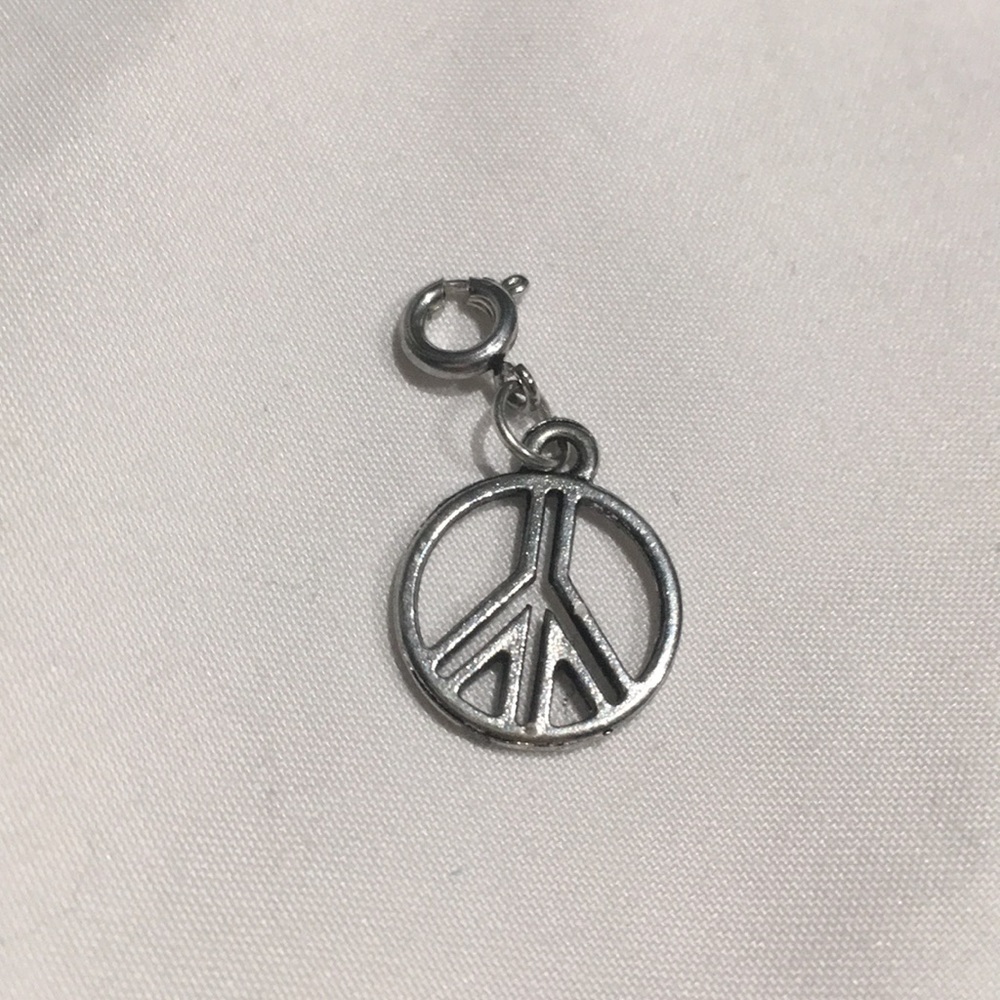 Peace sign bracelet charm